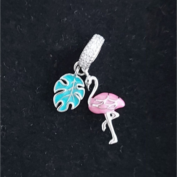 925 Sterling Silver Flamingo Charm - Picture 4 of 8